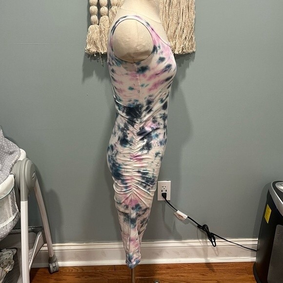 NEW Tie Dye Maternity Tank Dress with Side Ruching Small - Picture 4 of 9